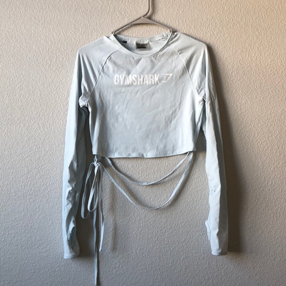 Gymshark Tops - 🦈GYMSHARK LONG SLEEVE RIBBON CROP TOP🦈